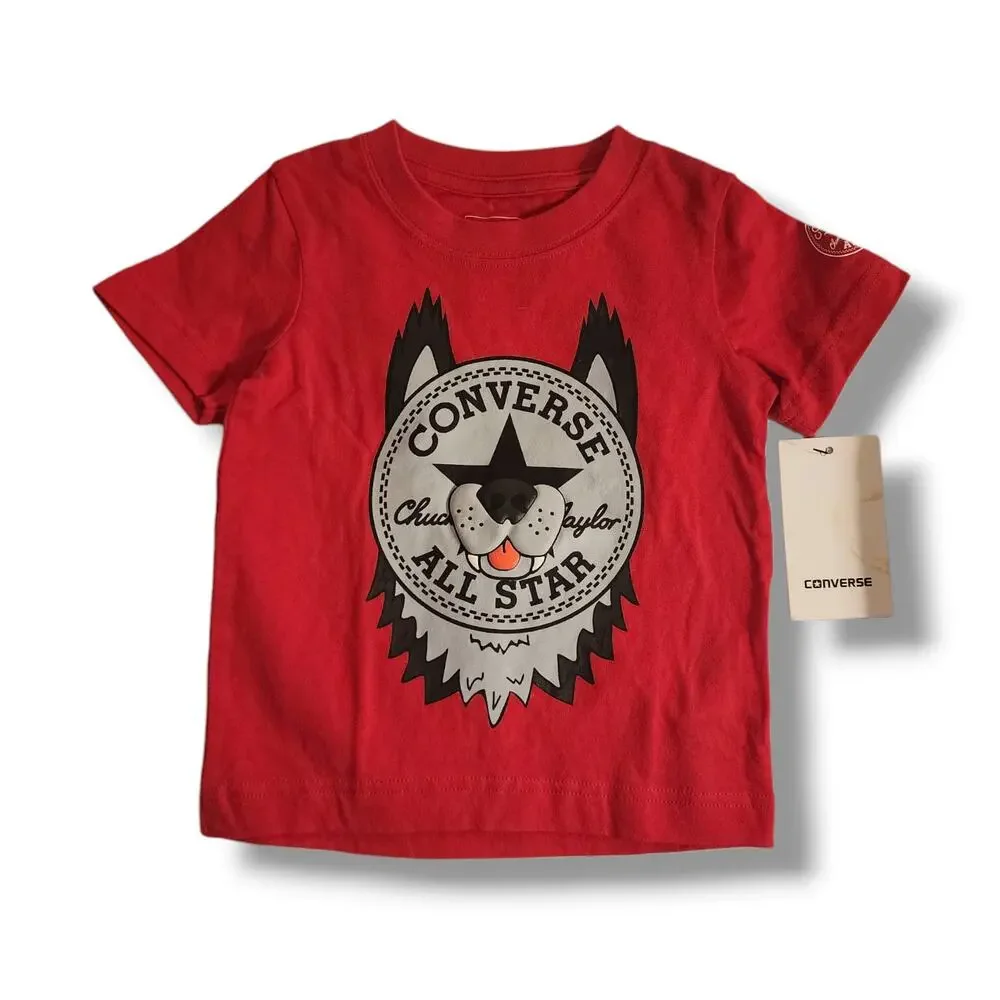 Converse All Star Chuck Taylor Wolf Short Sleeve Tee Shirt NWT
